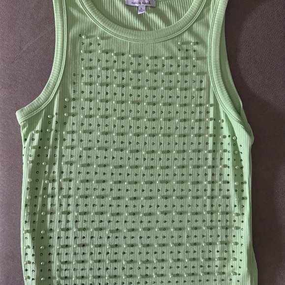 Mint Green Sleeveless Top with Studded Detail - Picture 2 of 3